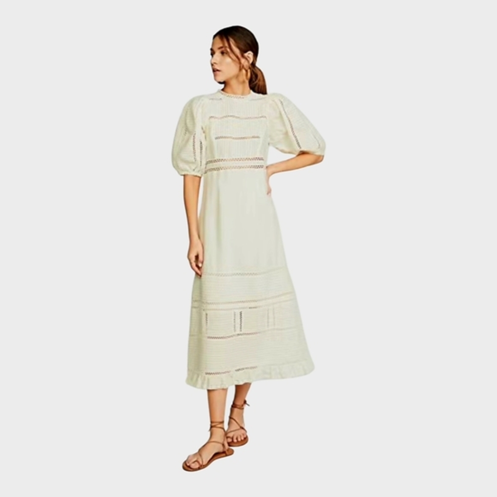 NWOT SEA Poppy Pintuck Midi Dress